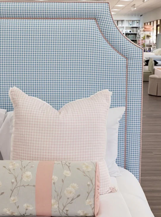 24”x24” Throw Pillow ( Set of 2) - Pink Gingham Fabric - Custom Upholstered Accent Pillows - Image 2