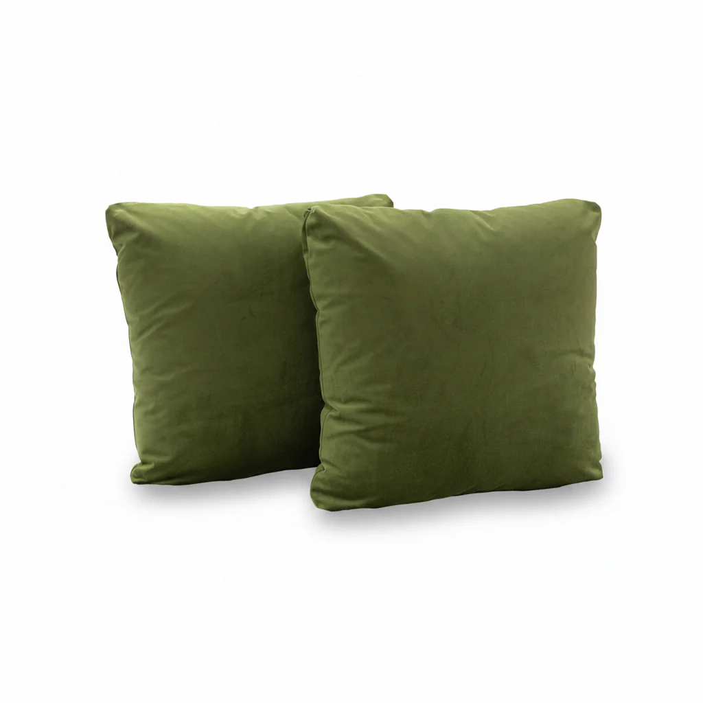 24”x24” Throw Pillow ( Set of 2) - Green Velvet - Custom Upholstered Accent Pillows