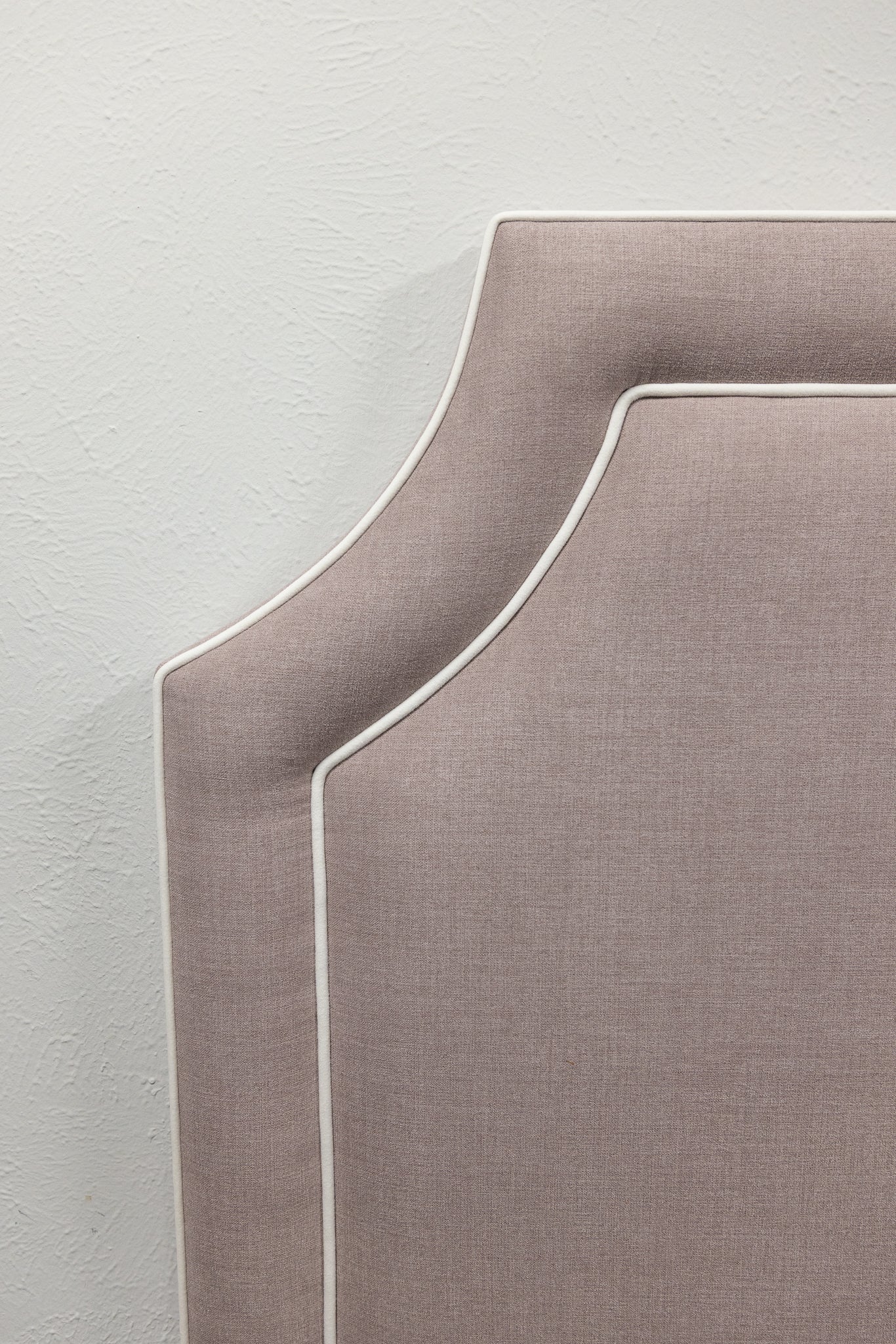 65” H Queen Headboard in Lilac Woven Fabric - White Trim - Image 4