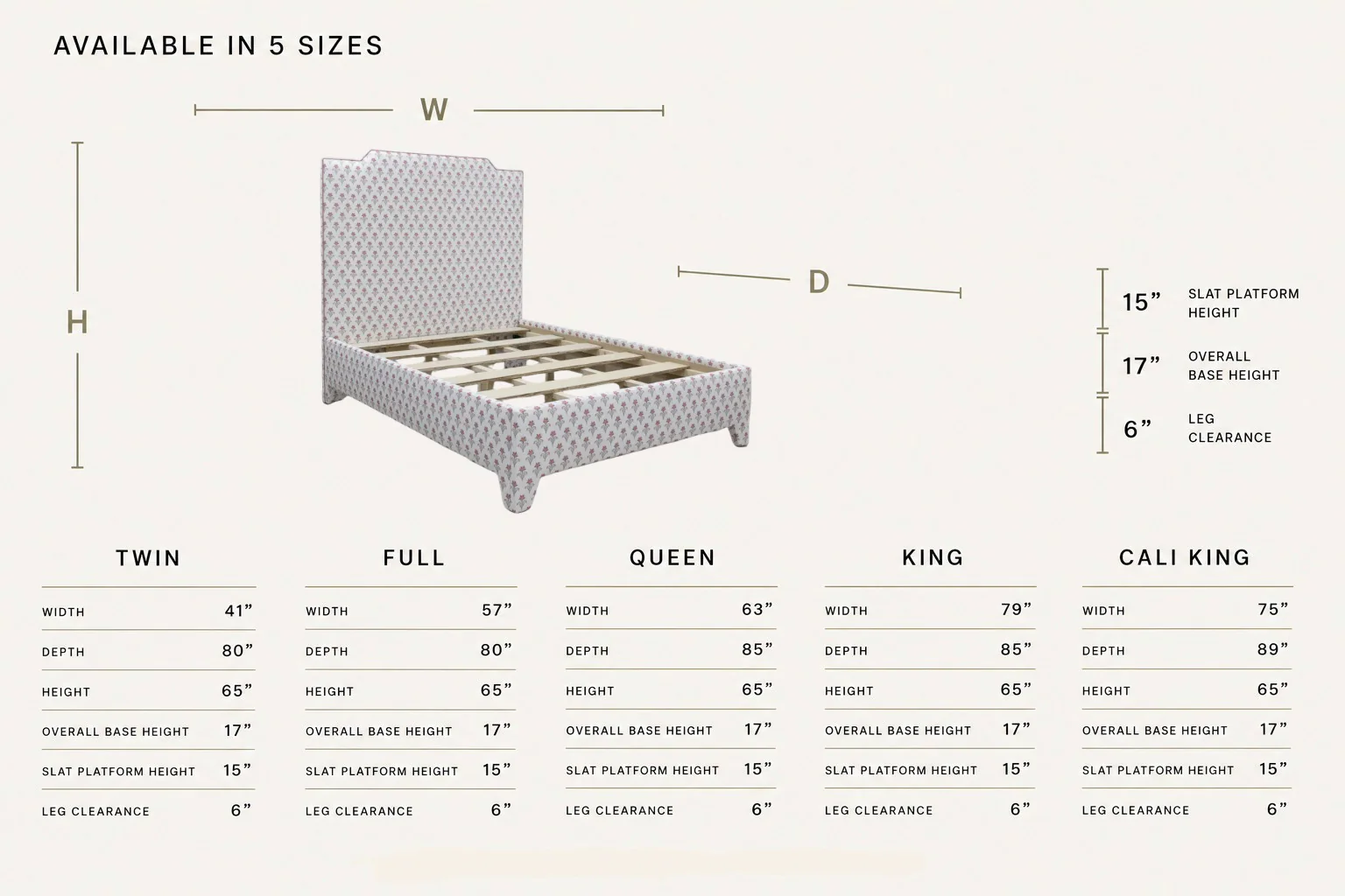 The Celeste Queen Upholstered Platform Bed - Pink Floral Linen Fabric - Petal Pink Trim - Image 3