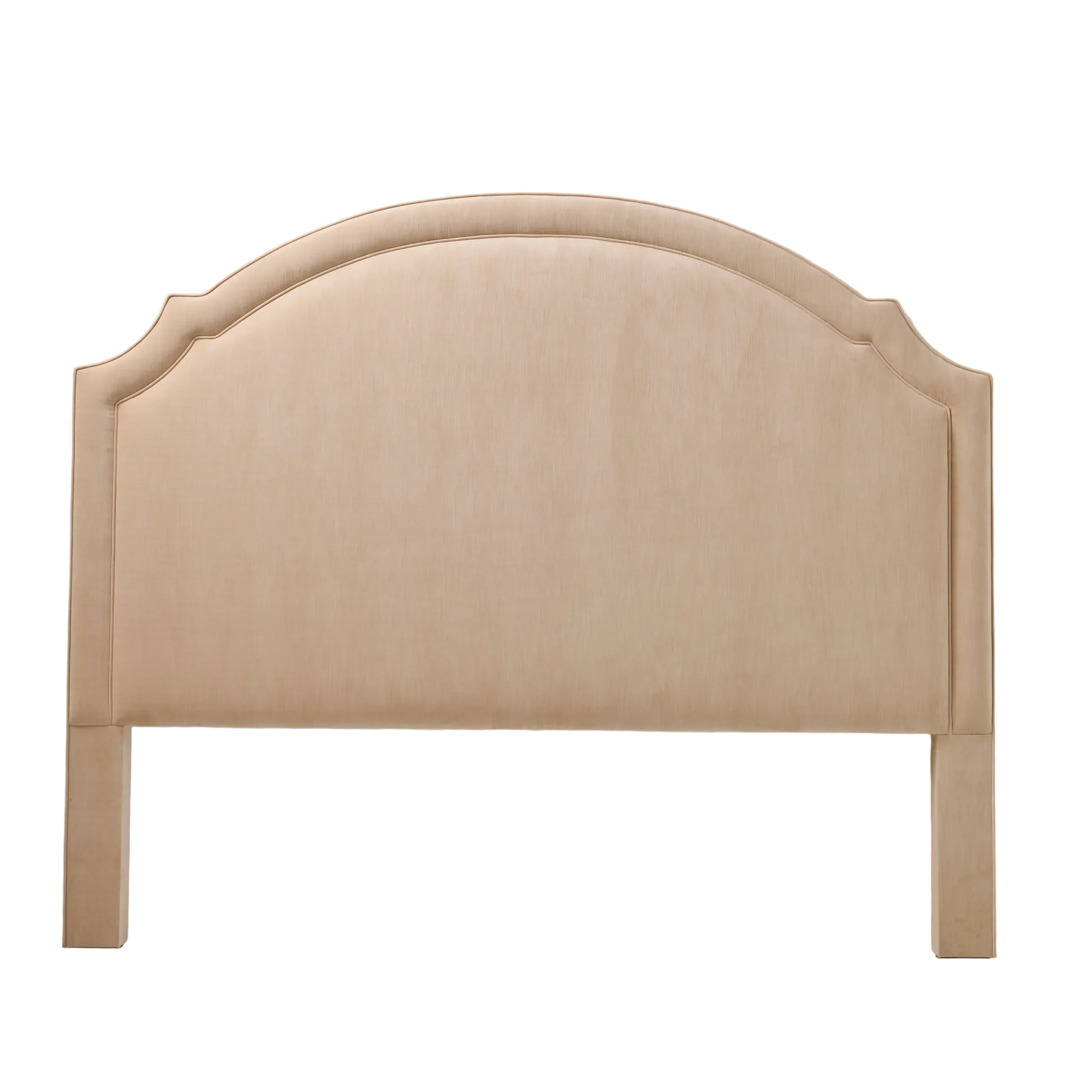 65”H King Headboard Only - Champagne Velvet Fabric - Self Welted