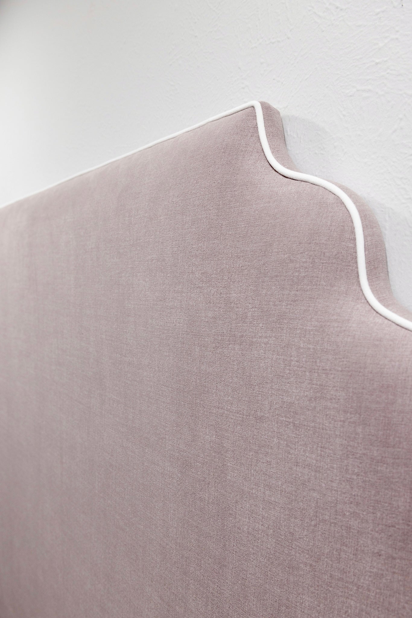 65”H Queen Headboard Only - Lilac Woven - White Trim - Image 4