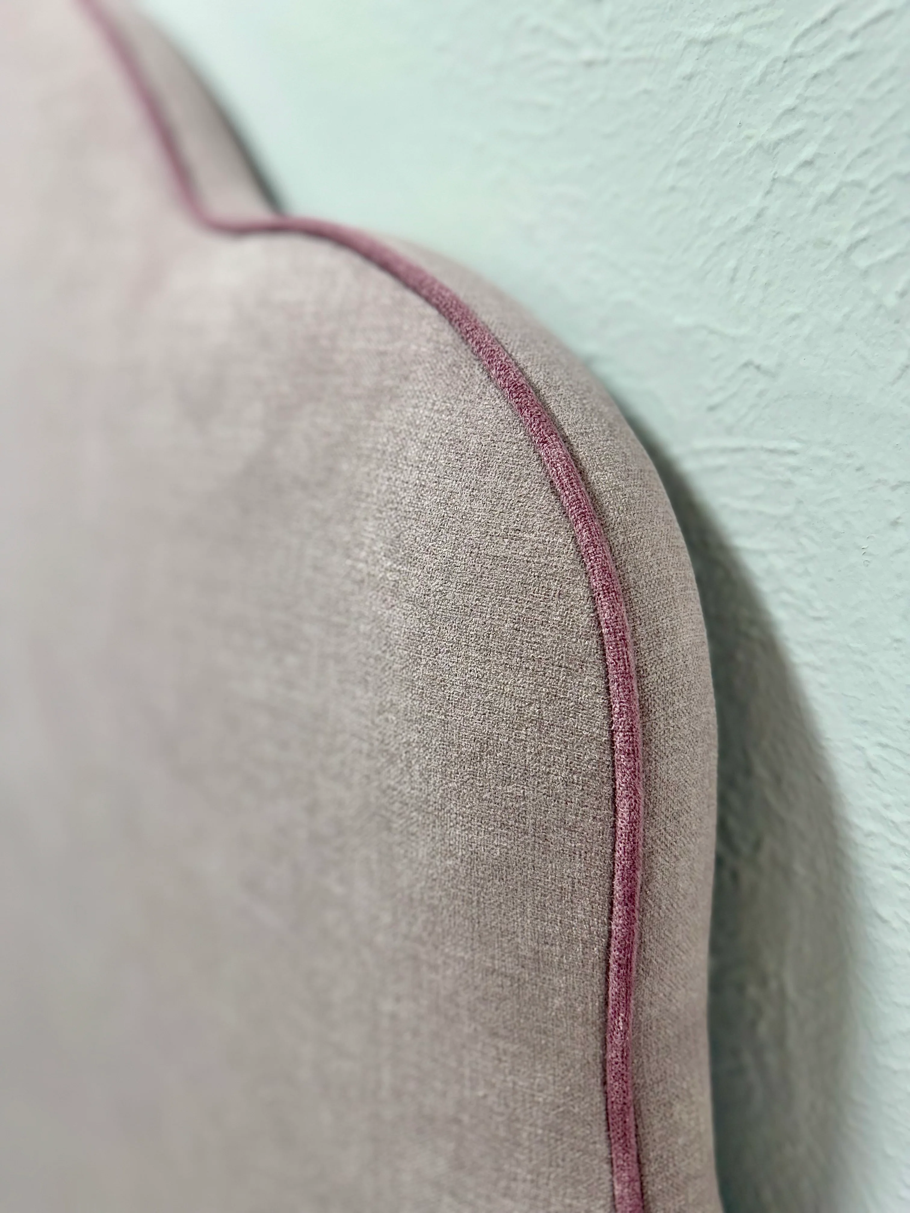 65”H Queen Headboard Only -  Lilac Linen - Lavender Trim - Image 7