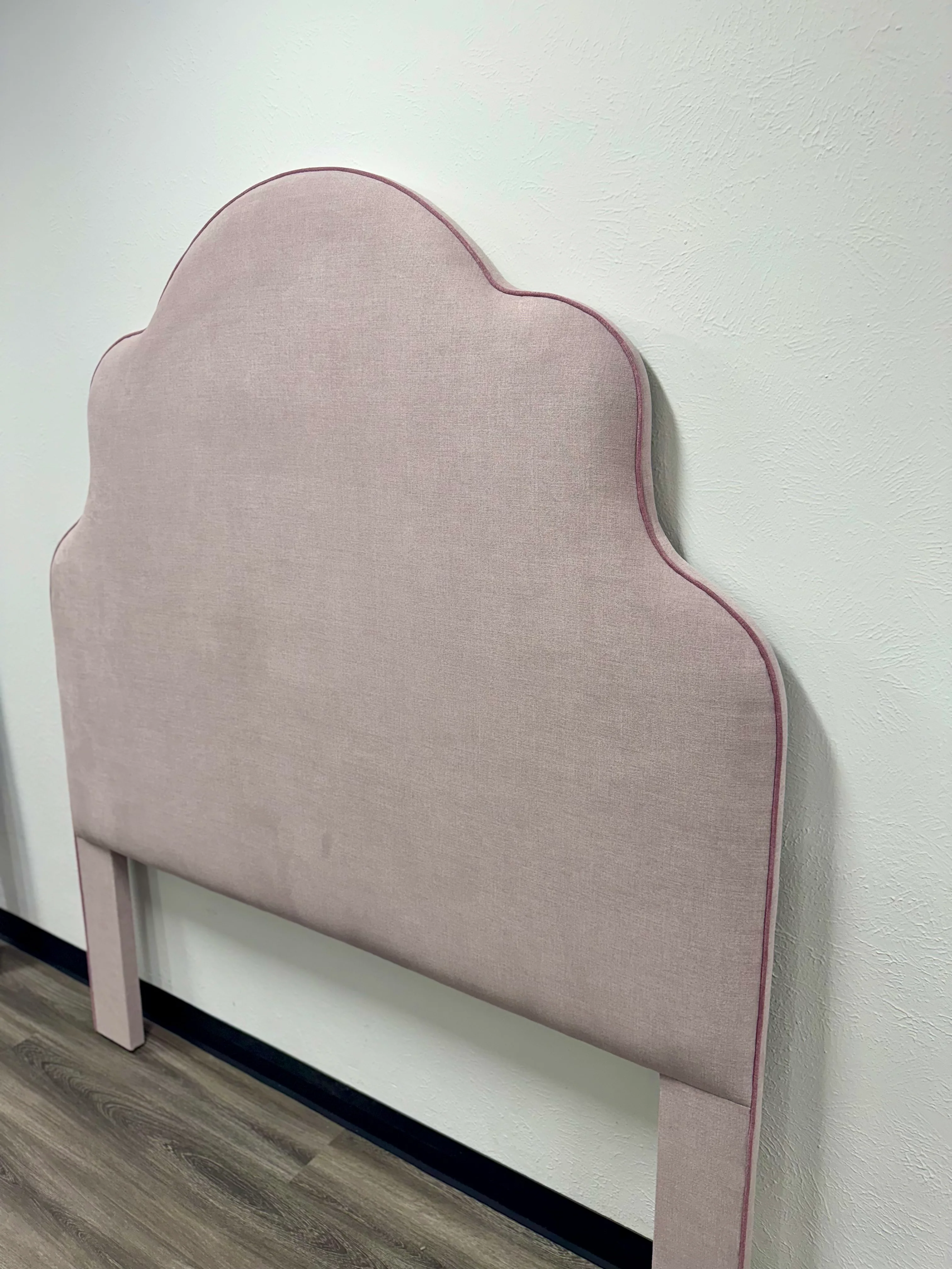 65”H Queen Headboard Only -  Lilac Linen - Lavender Trim - Image 8