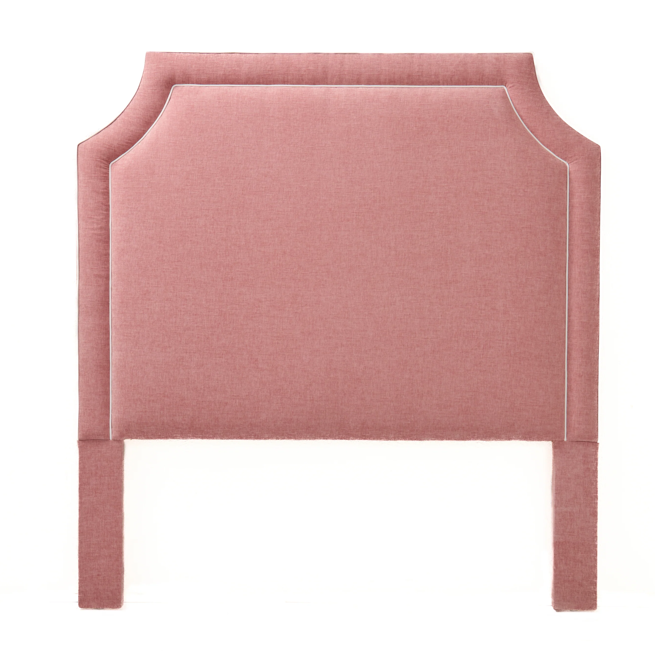 65" H Queen Headboard Only -  Petal Pink - White Trim