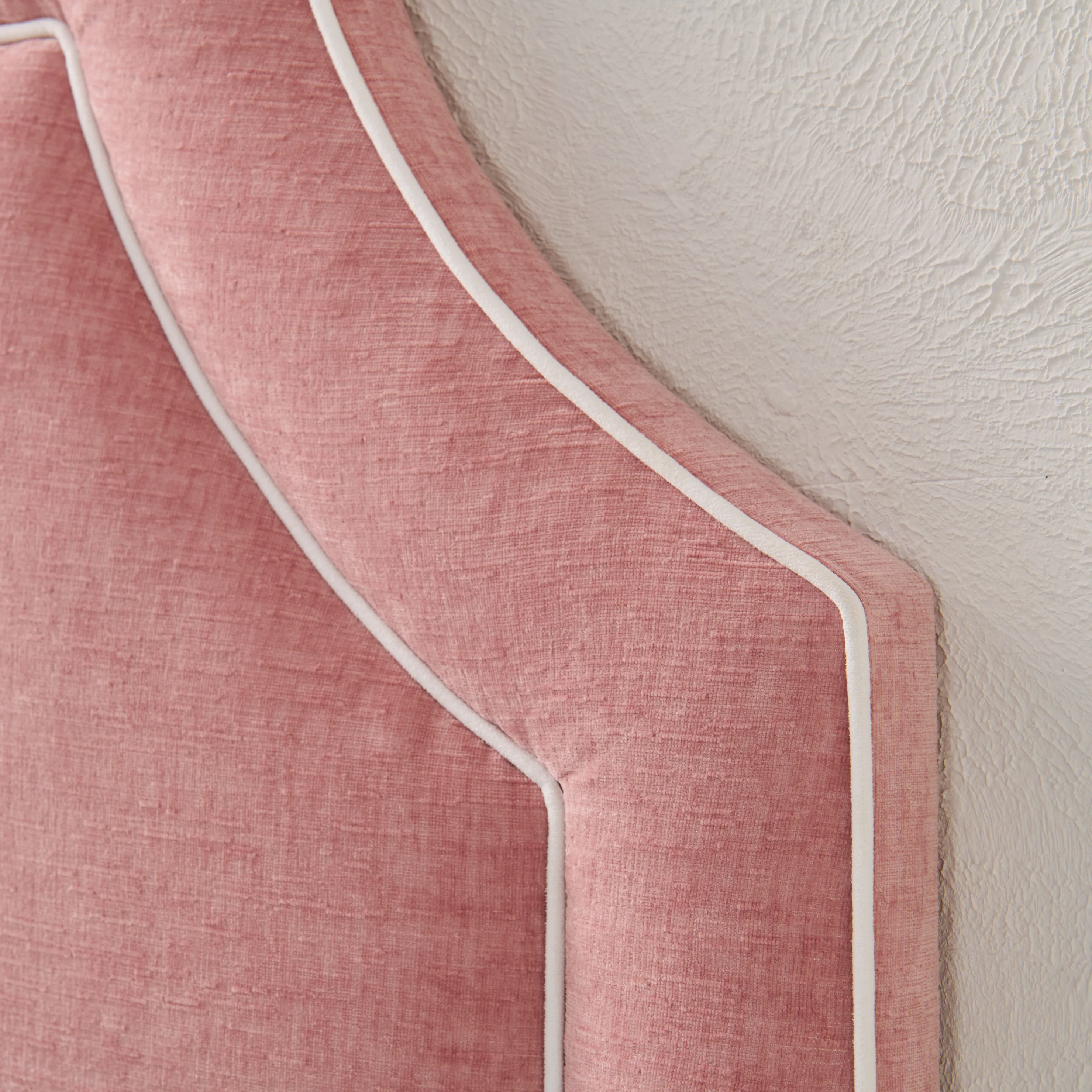 65" H Queen Headboard Only -  Petal Pink - White Trim - Image 6
