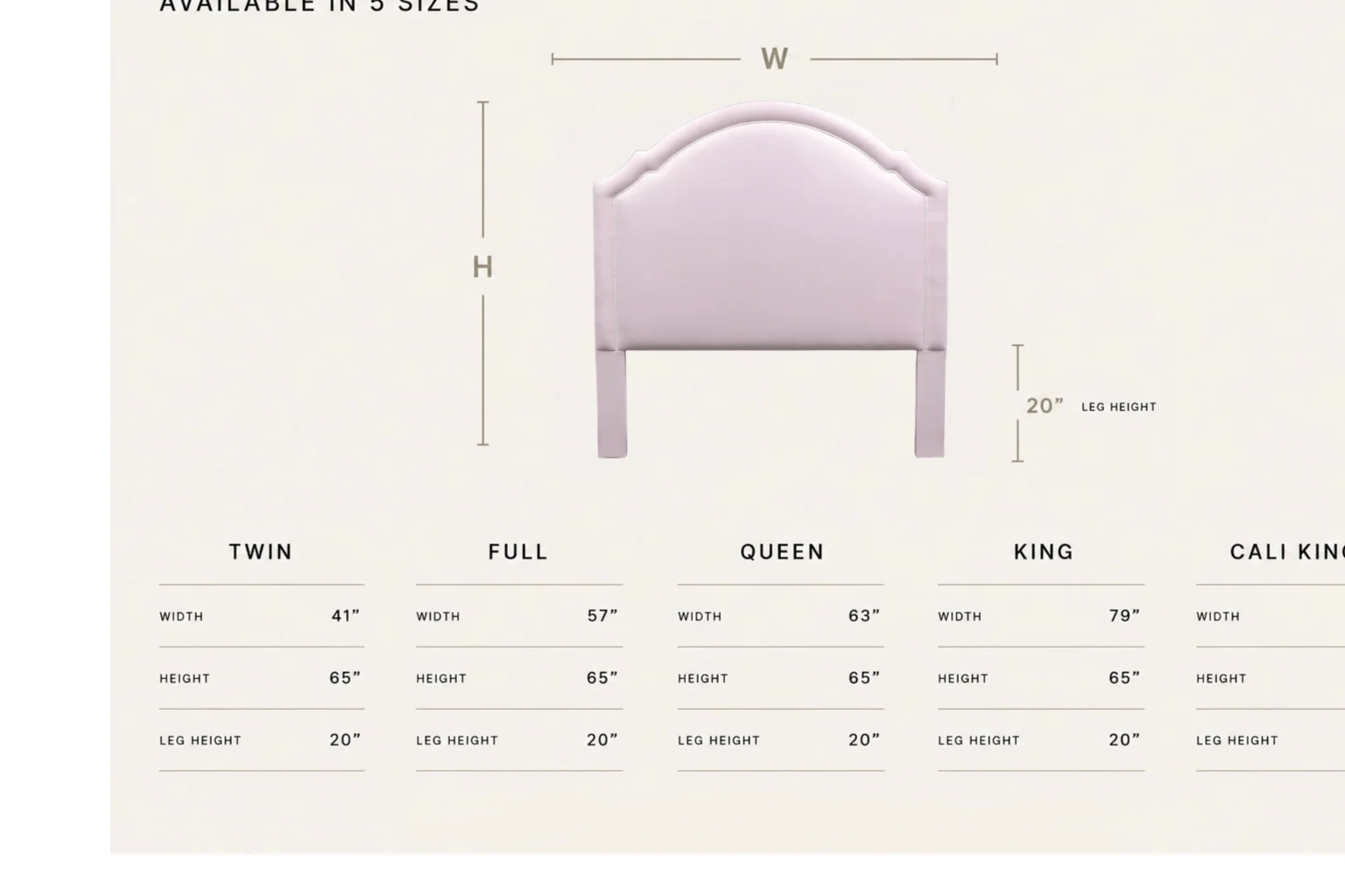 65" H Queen Headboard in Powder Pink Woven Fabric - White Trim - Image 4