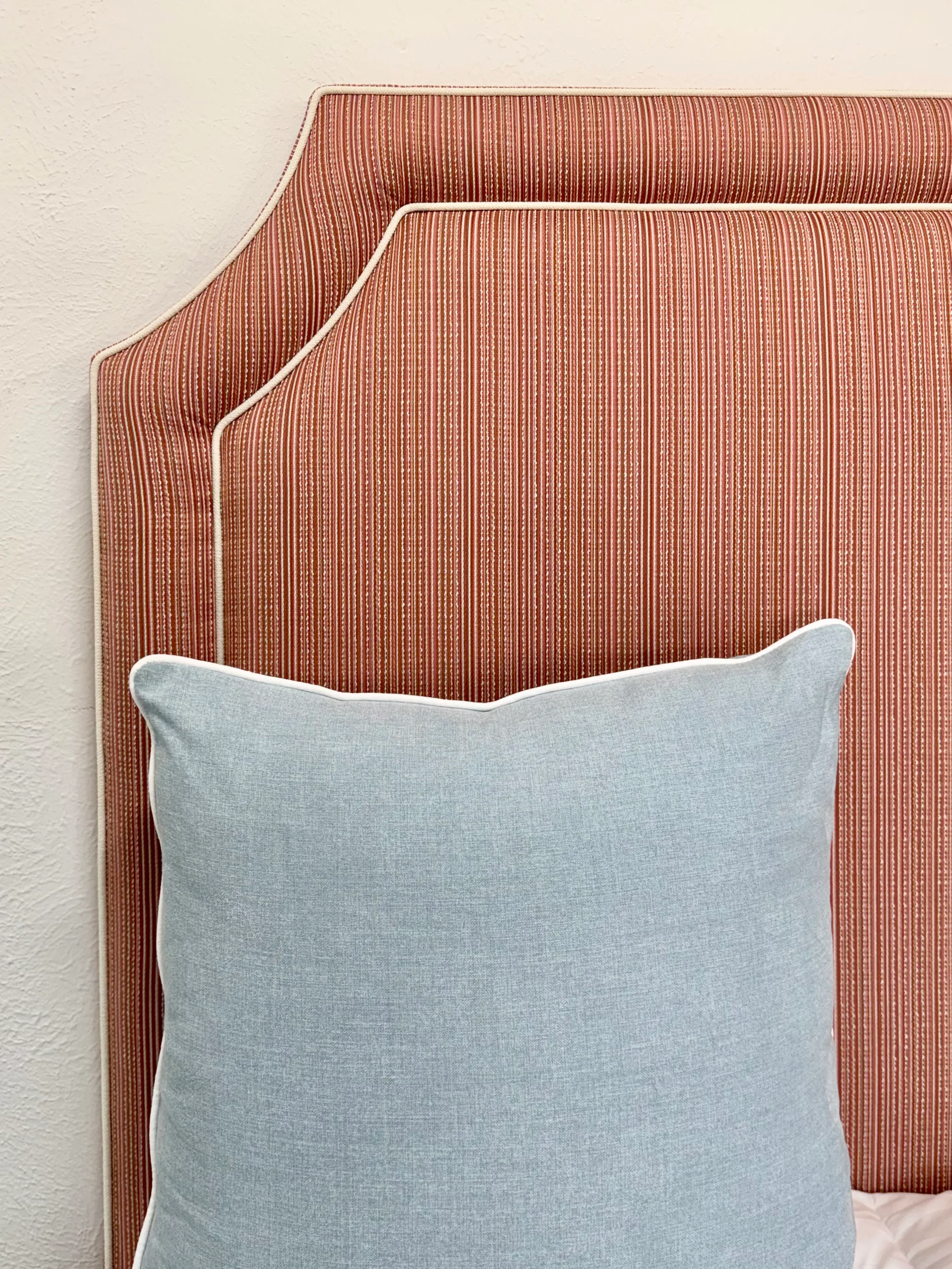 65”H Twin Headboard in Performance Fabric - White Trim - Image 2