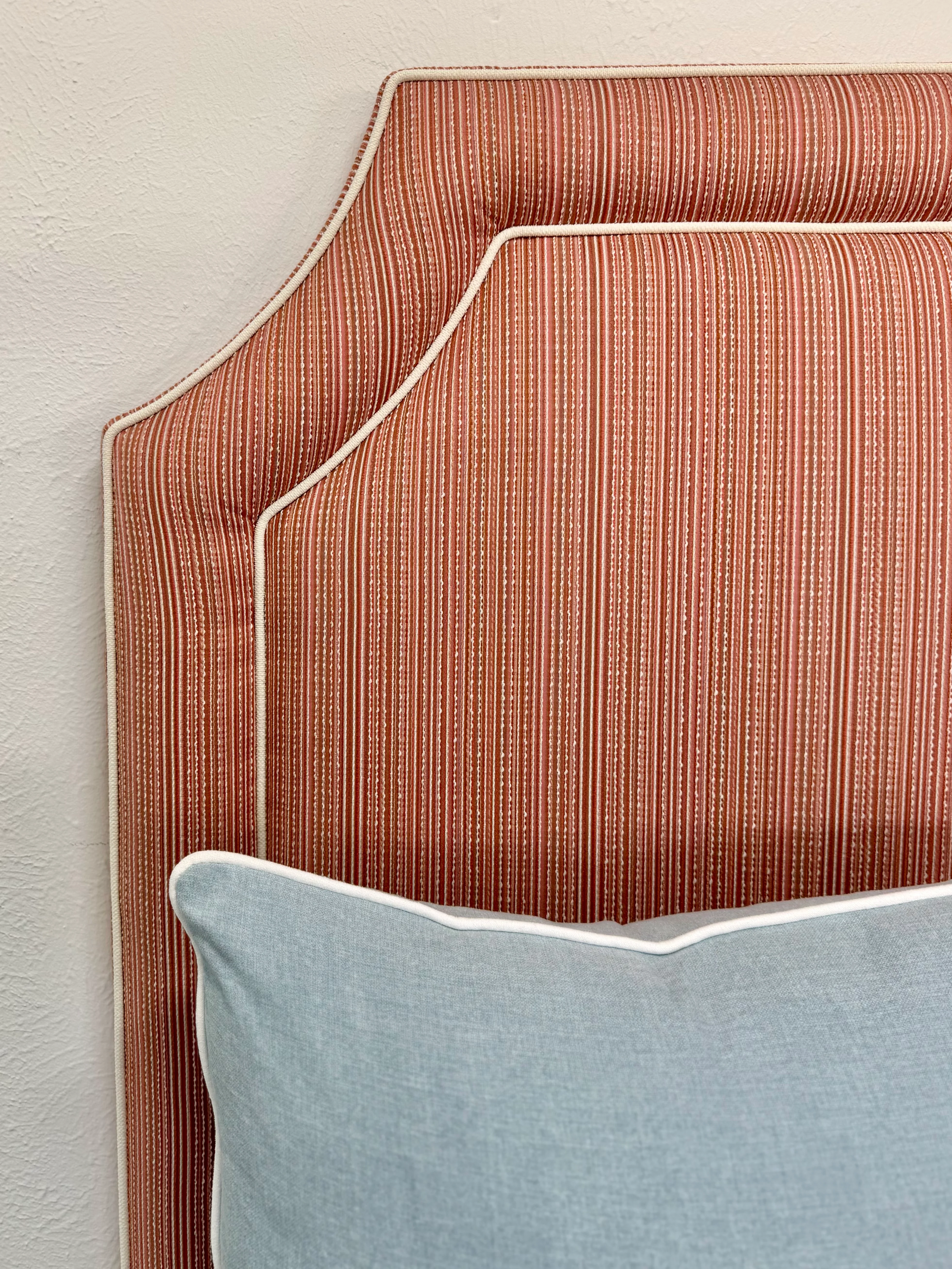 65”H Twin Headboard in Performance Fabric - White Trim - Image 4