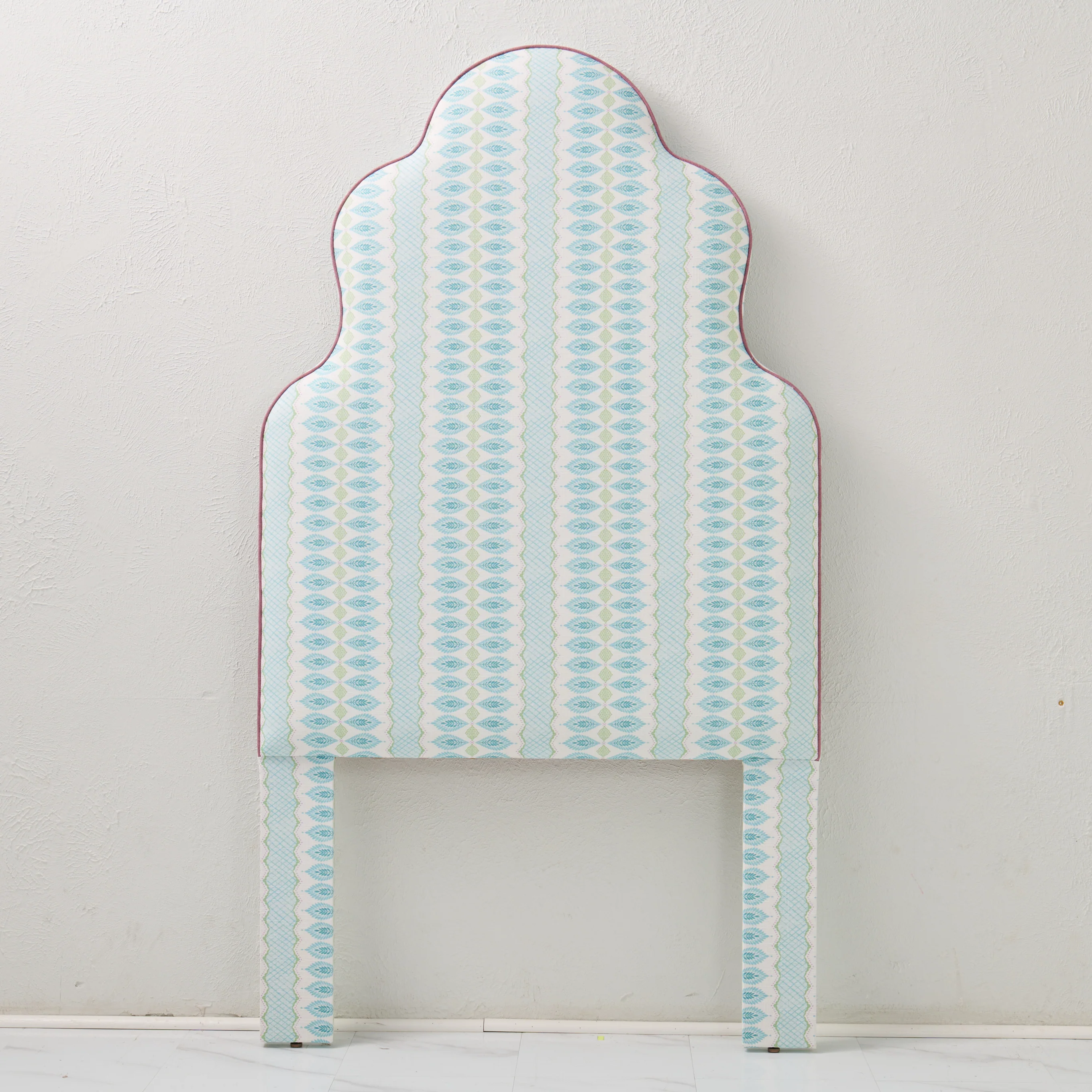 65" H Twin Headboard in Lillian August Print Fabric - Lavender Trim - Image 5