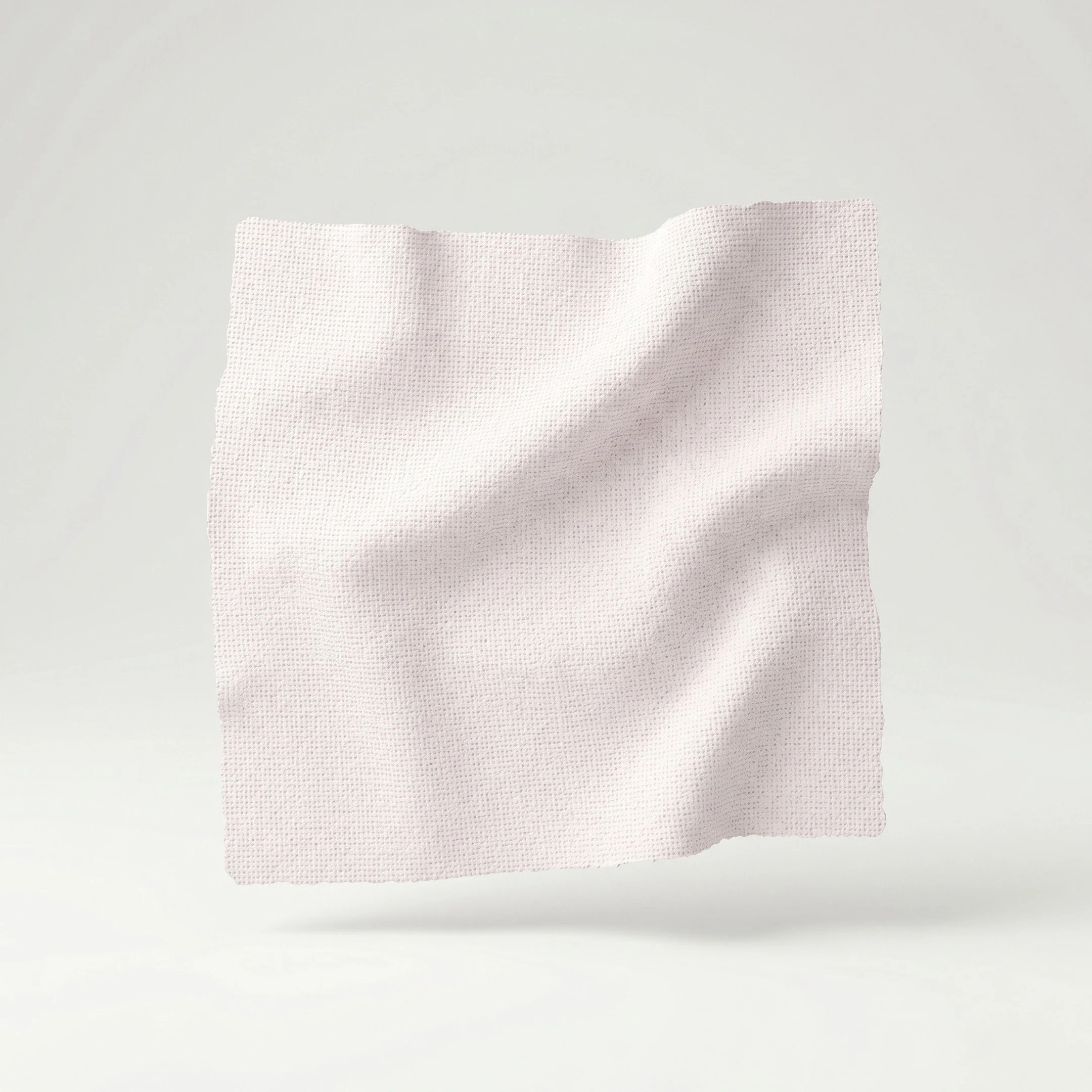 Custom Upholstered Bench in Powder Pink Woven Fabric - Image 3