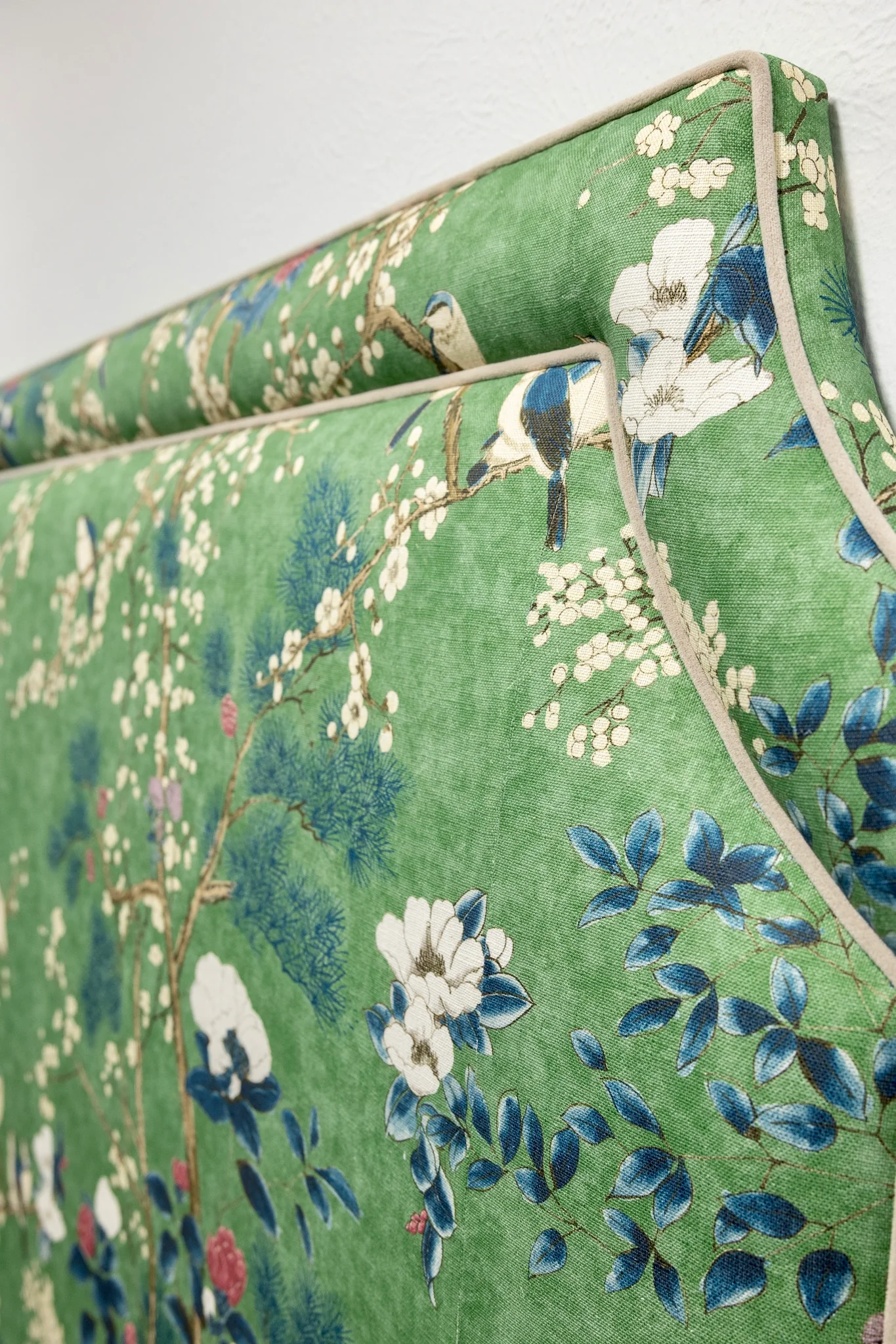 65"H Addison King Headboard in Katsura Thibaut Fabric - Beige Trim - Image 2