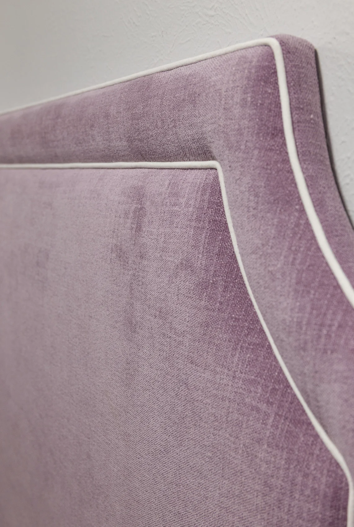 65"H Queen Headboard in Performance Lavender Chenille Fabric - White Trim - Image 2