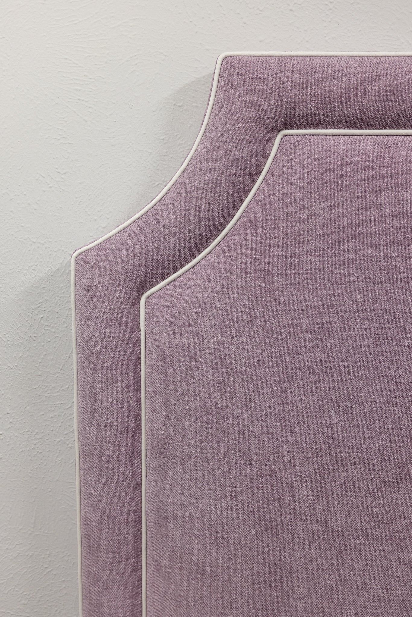 65"H Queen Headboard in Performance Lavender Chenille Fabric - White Trim - Image 5