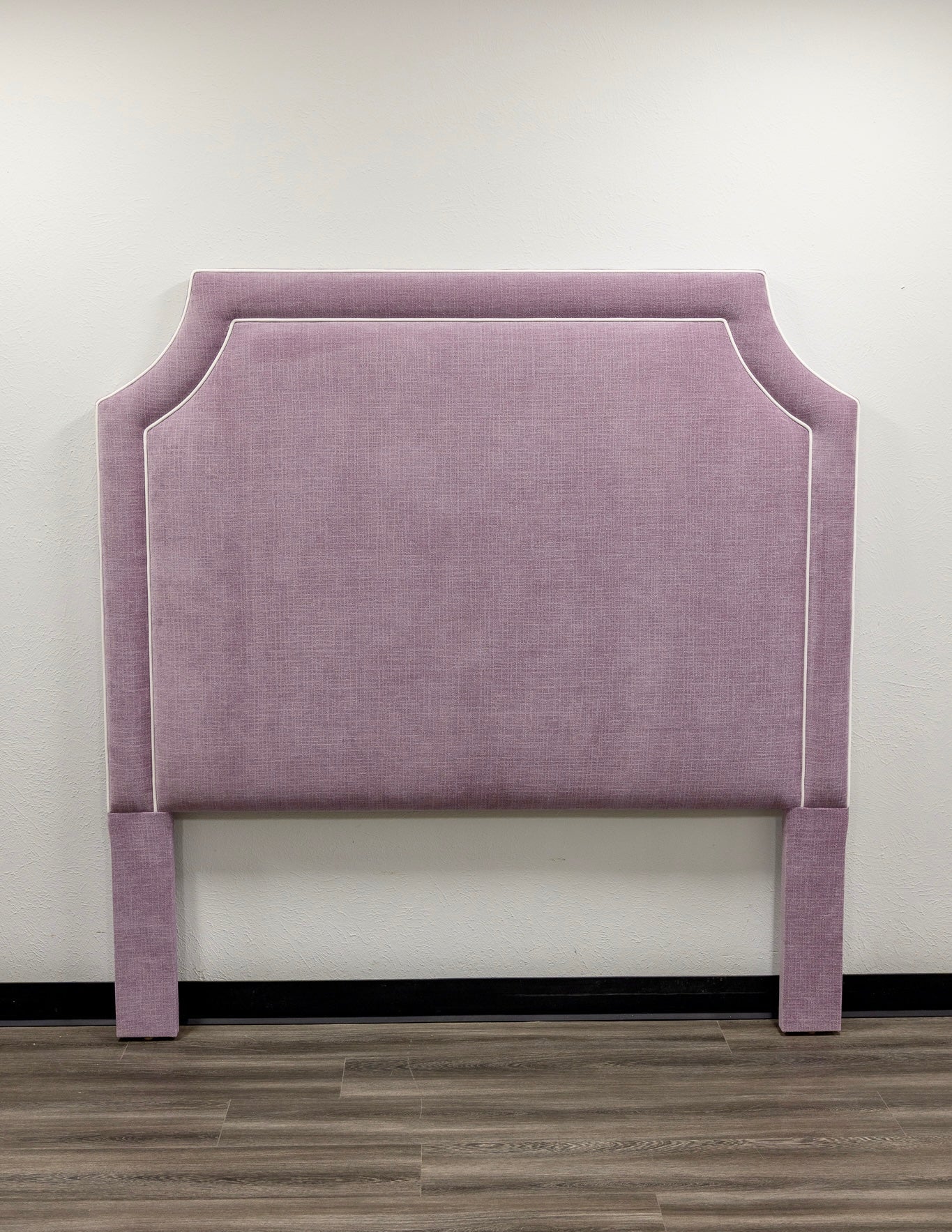 65"H Queen Headboard in Performance Lavender Chenille Fabric - White Trim - Image 6