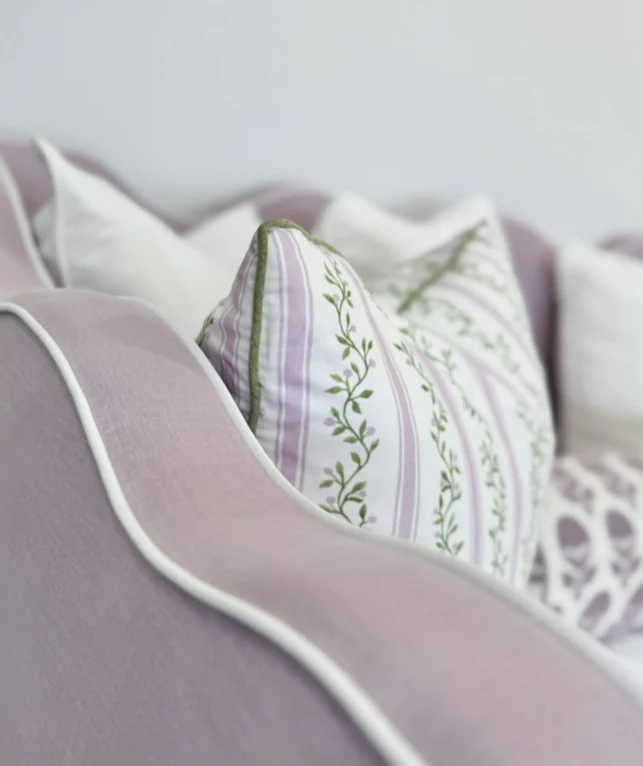 24”x24” Throw Pillow ( Set of 2) - Floral Cotton - Custom Upholstered Accent Pillows - Image 2