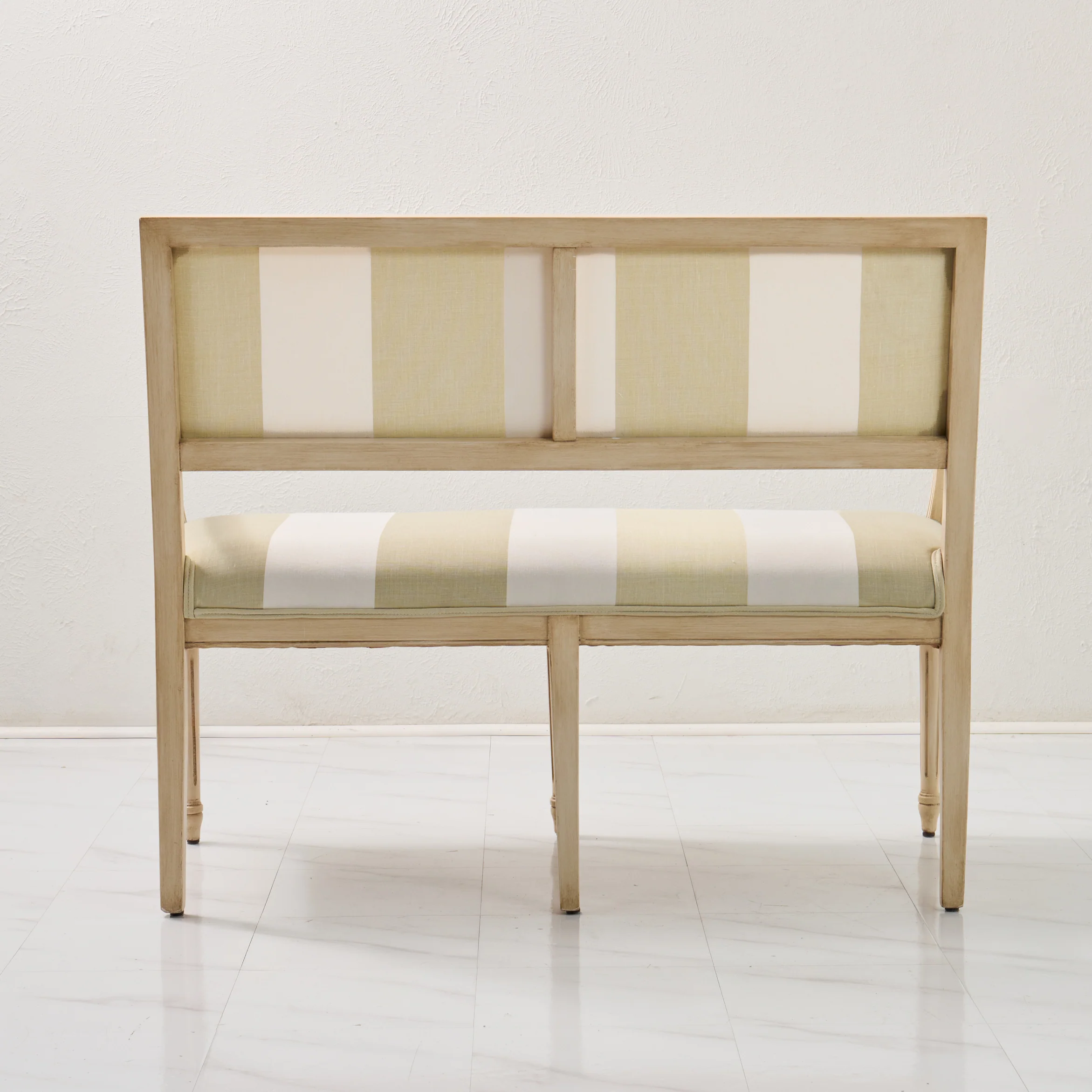 Italian Carved Upholstered Bench in Schumacher Fabric - Image 7