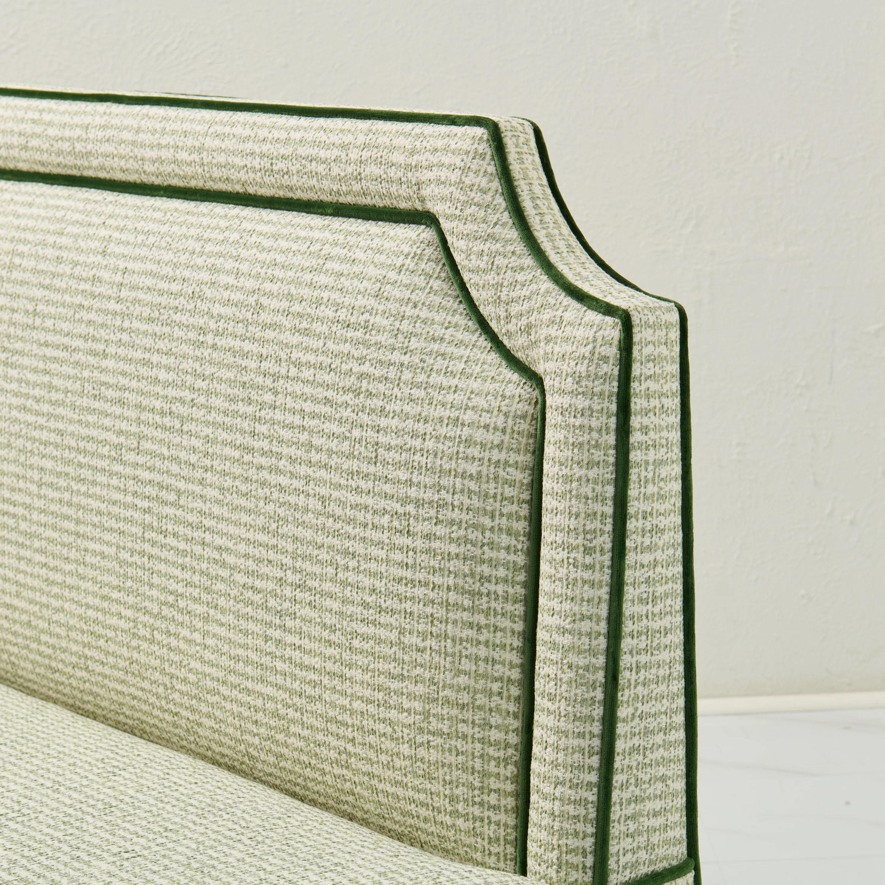 Addison Banquette – Performance Thibaut Fabric - Green Trim - Image 6