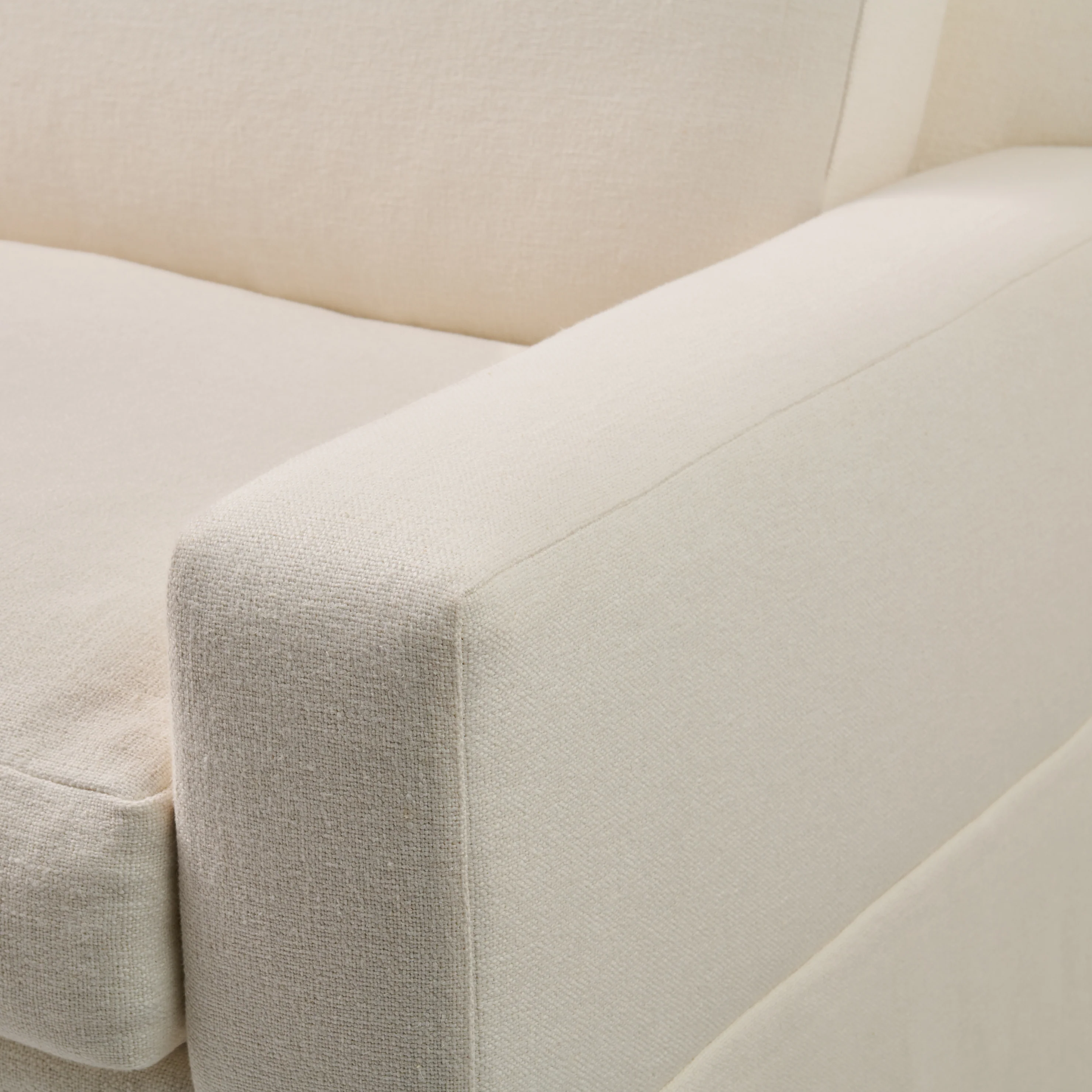 Luxe Feather-Seat Skirted Sofa in Upholstery Linen Fabric – Custom Built - Image 6
