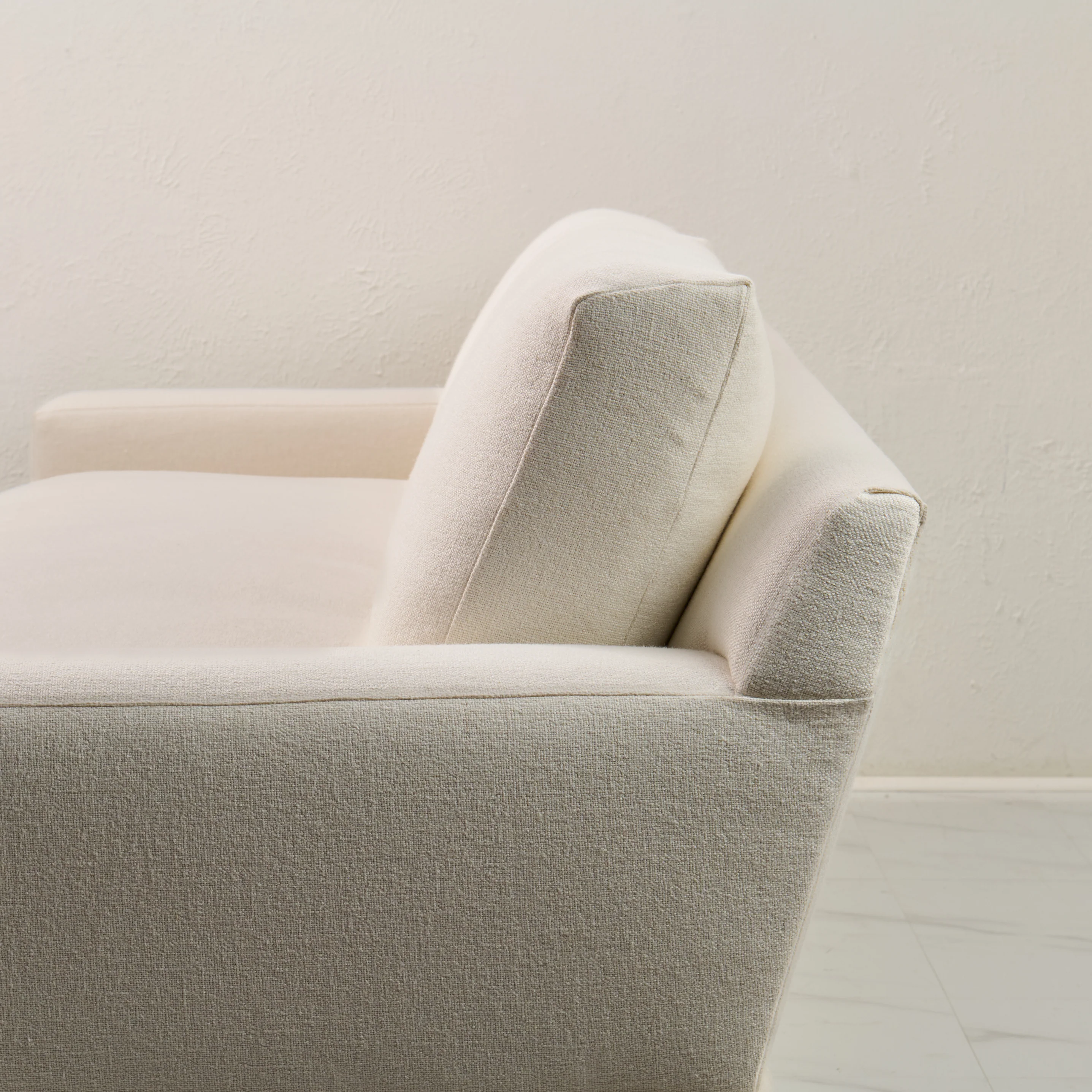 Luxe Feather-Seat Skirted Sofa in Upholstery Linen Fabric – Custom Built - Image 8
