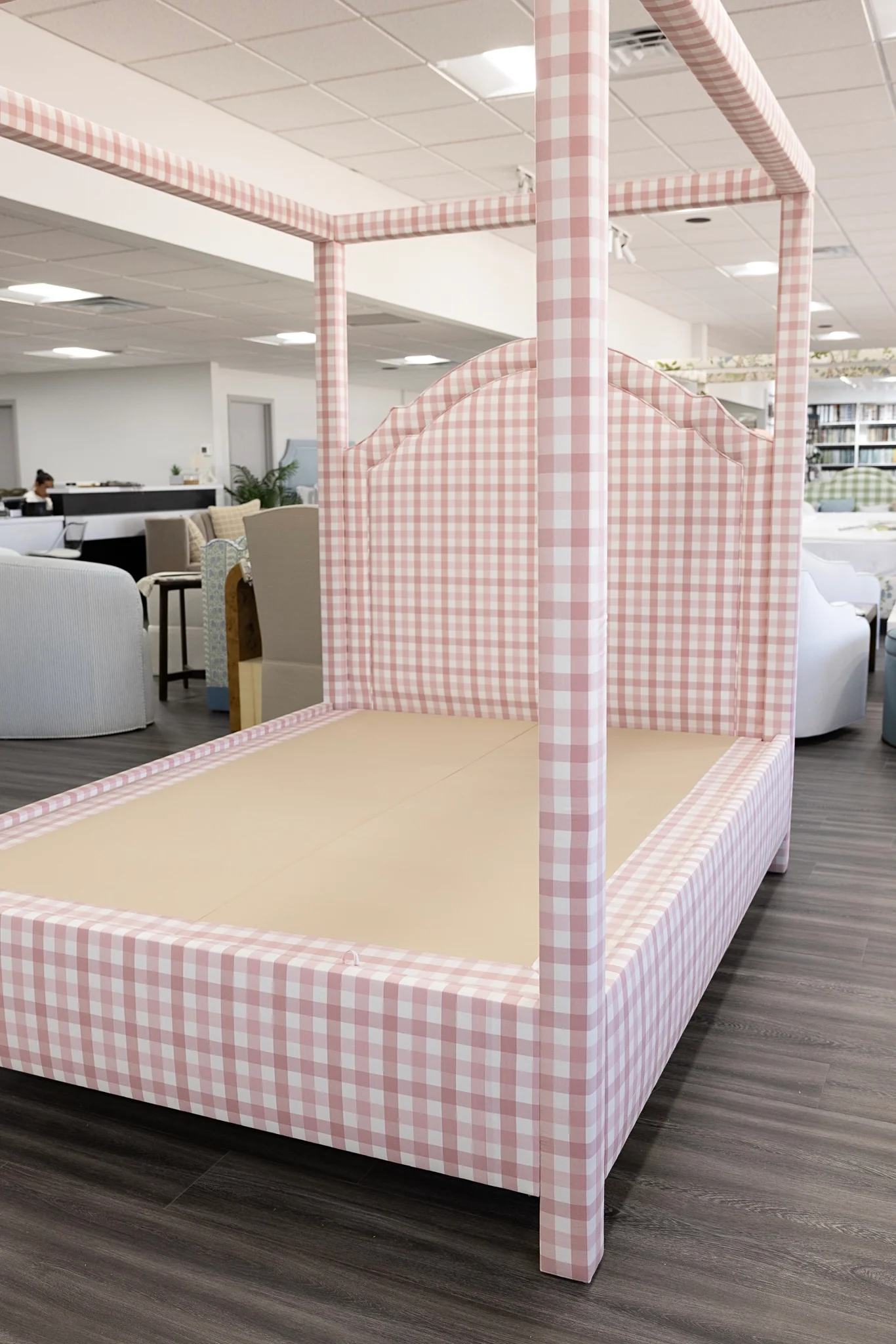 Queen Canopy Bed - Upholstered in Anne French Fabric - Image 5